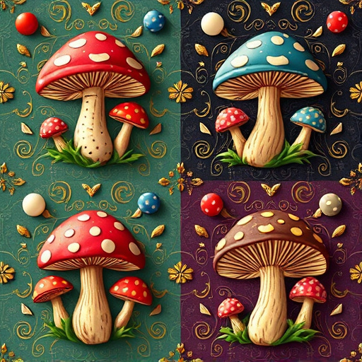 Artistic Magic Mushroom Chocolates Patterns