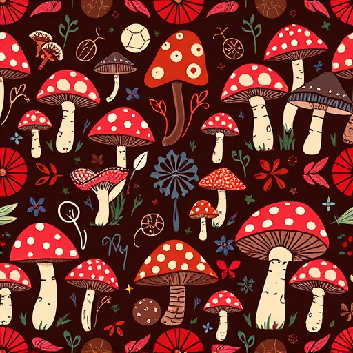 Artistic Magic Mushroom Chocolates Patterns