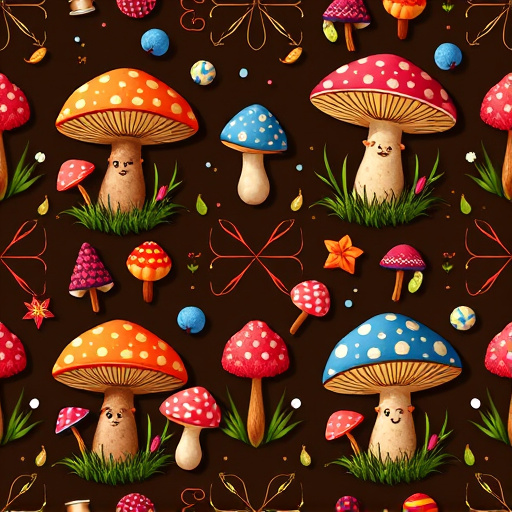 Artistic Magic Mushroom Chocolates Patterns