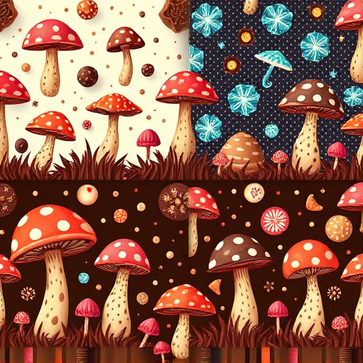 Artistic Magic Mushroom Chocolates Patterns