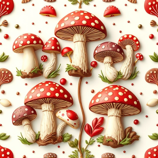 Artistic Magic Mushroom Chocolates Patterns