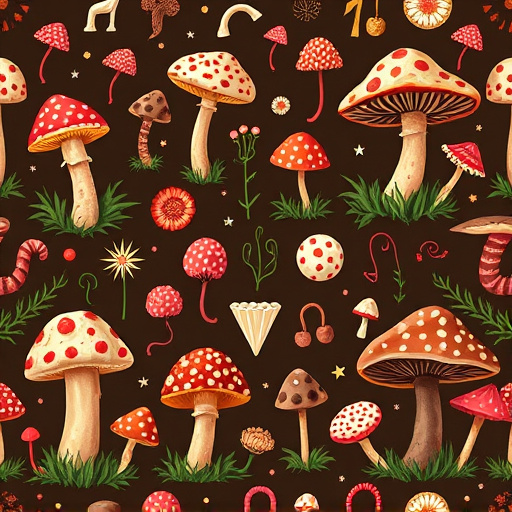 Artistic Magic Mushroom Chocolates Patterns