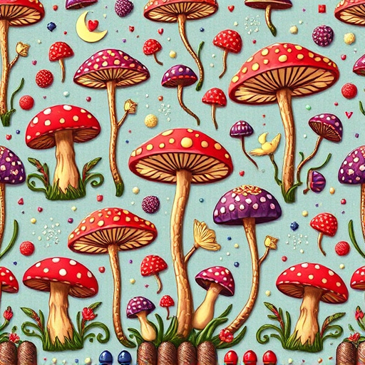 Artistic Magic Mushroom Chocolates Patterns