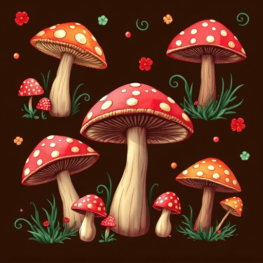 Artistic Magic Mushroom Chocolates Patterns