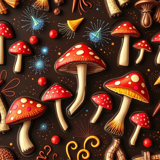 Artistic Magic Mushroom Chocolates Patterns