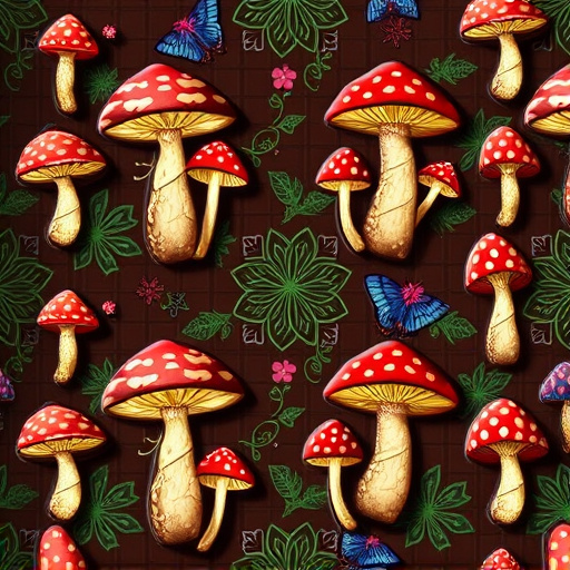 Artistic Magic Mushroom Chocolates Patterns