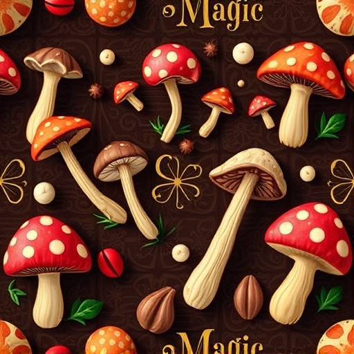 Artistic Magic Mushroom Chocolates Patterns