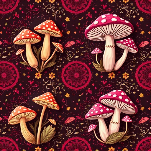 Artistic Magic Mushroom Chocolates Patterns