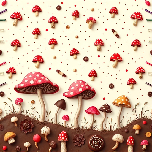 Artistic Magic Mushroom Chocolates Patterns