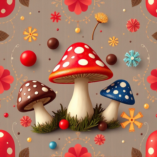 Artistic Magic Mushroom Chocolates Patterns