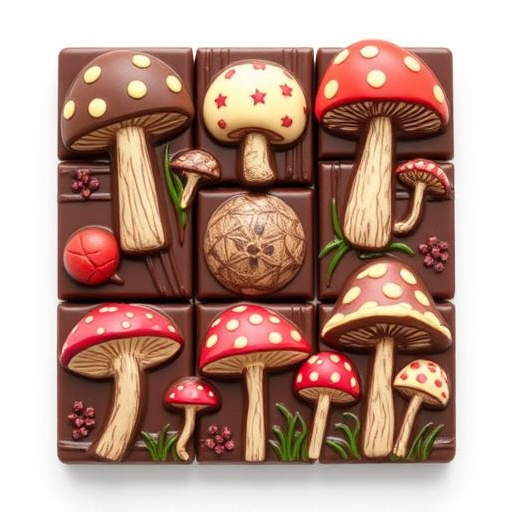 Artistic Magic Mushroom Chocolates Patterns