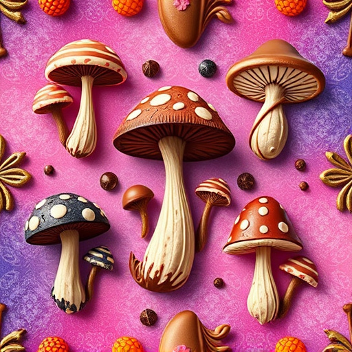 Artistic Magic Mushroom Chocolates Patterns