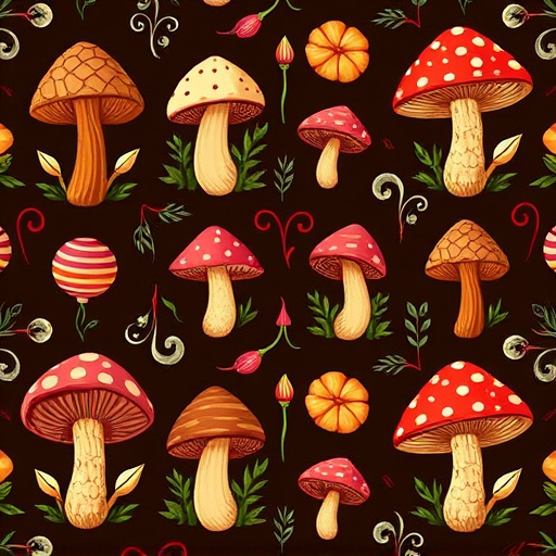 Artistic Magic Mushroom Chocolates Patterns