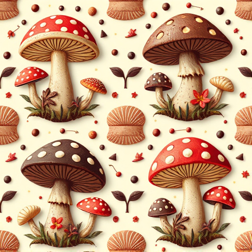 Artistic Magic Mushroom Chocolates Patterns