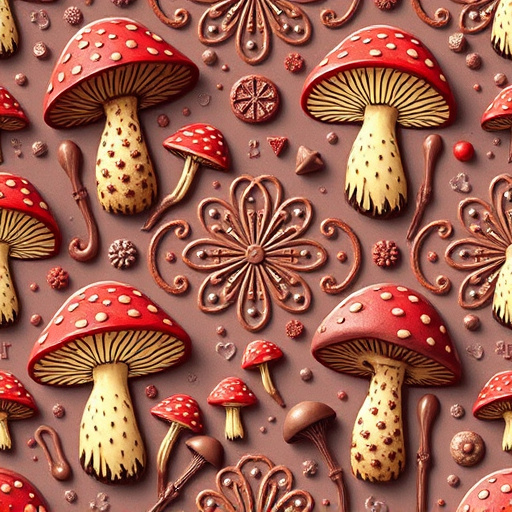 Artistic Magic Mushroom Chocolates Patterns