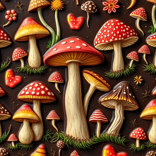 Artistic Magic Mushroom Chocolates Patterns