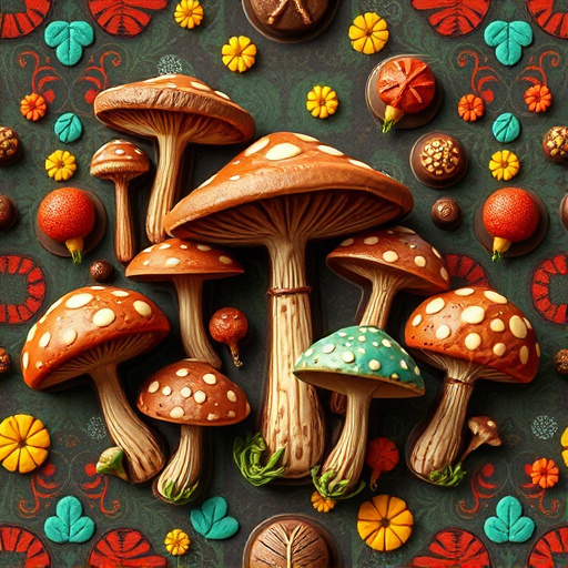 Artistic Magic Mushroom Chocolates Patterns
