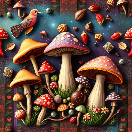 Artistic Magic Mushroom Chocolates Patterns