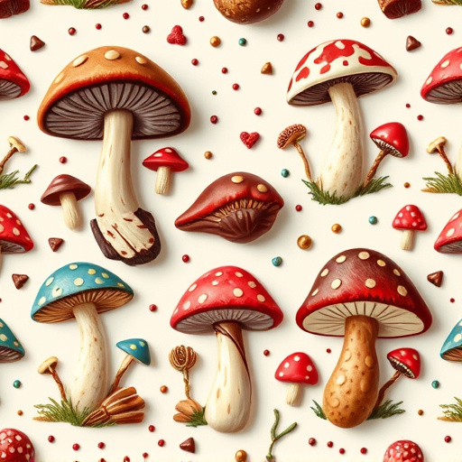 Artistic Magic Mushroom Chocolates Patterns