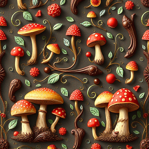 Artistic Magic Mushroom Chocolates Patterns