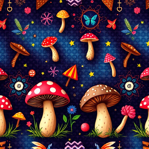 Artistic Magic Mushroom Chocolates Patterns