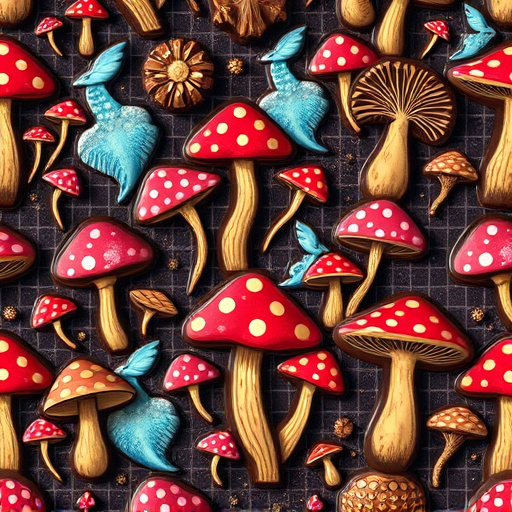 Artistic Magic Mushroom Chocolates Patterns