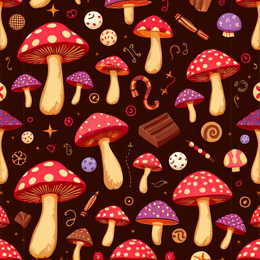 Artistic Magic Mushroom Chocolates Patterns