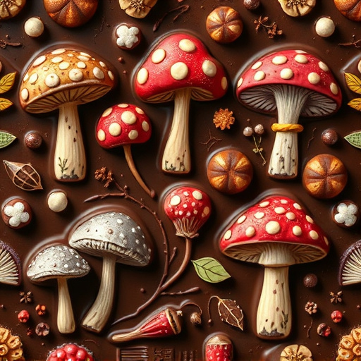Artistic Magic Mushroom Chocolates Patterns