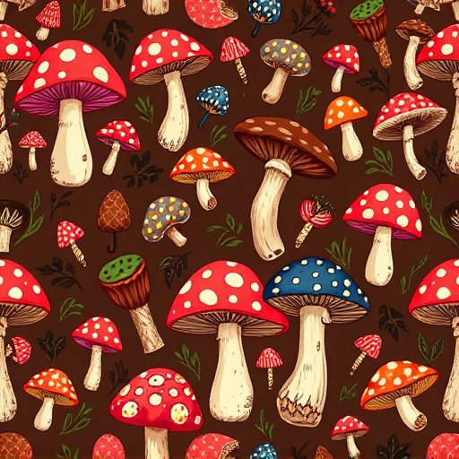 Artistic Magic Mushroom Chocolates Patterns