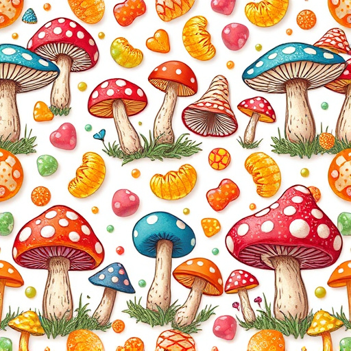 Artistic Magic Mushroom Gummies Patterns