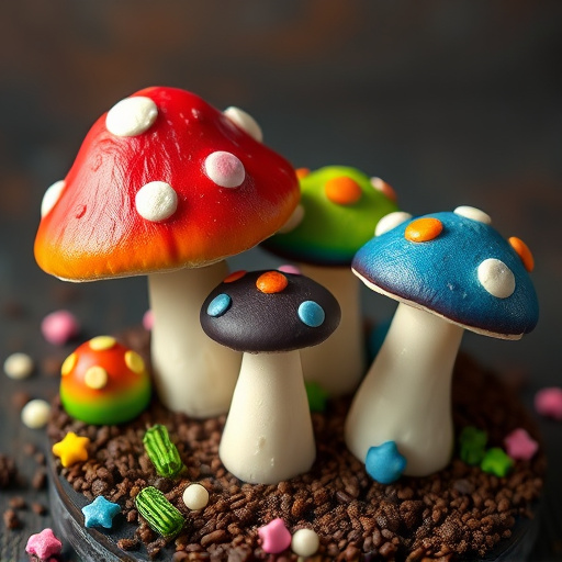 Colorful Magic Mushroom Chocolates