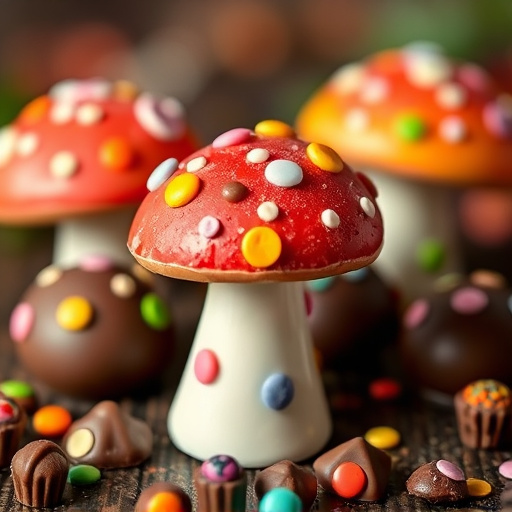 Colorful Magic Mushroom Chocolates
