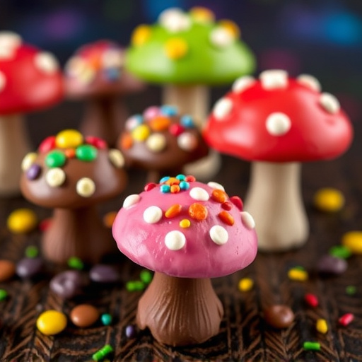 Colorful Magic Mushroom Chocolates