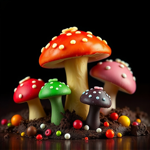 Colorful Magic Mushroom Chocolates