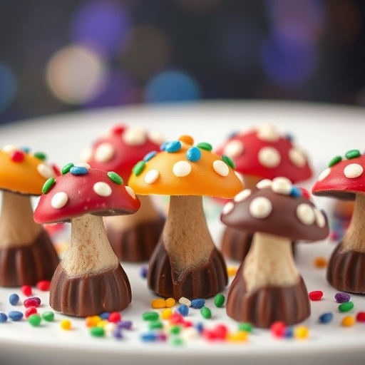 Colorful Magic Mushroom Chocolates