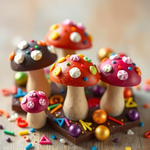 Colorful Magic Mushroom Chocolates