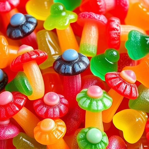 Colorful Magic Mushroom Gummies