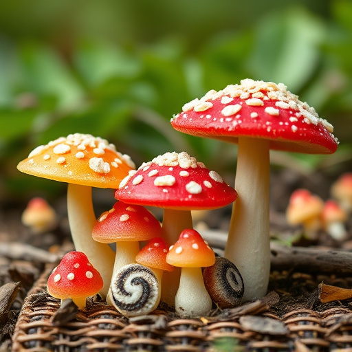 Magic Mushroom Gummies with Nature Background