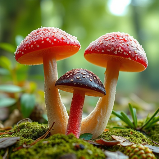 Magic Mushroom Gummies with Nature Background