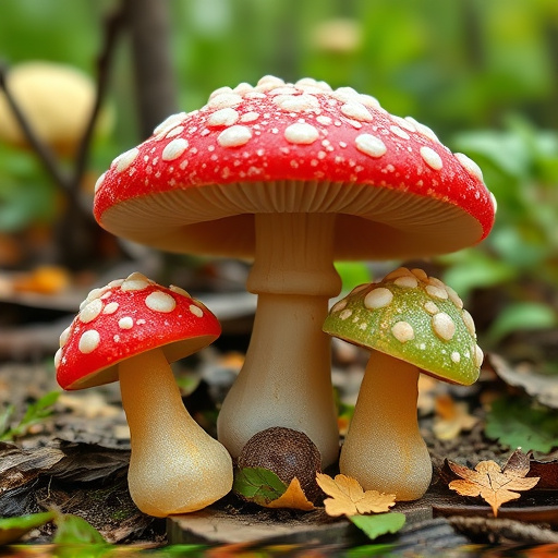 Magic Mushroom Gummies with Nature Background