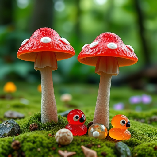 Magic Mushroom Gummies with Nature Background