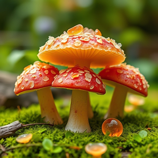 Magic Mushroom Gummies with Nature Background