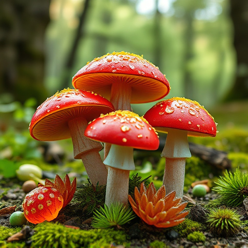 Magic Mushroom Gummies with Nature Background