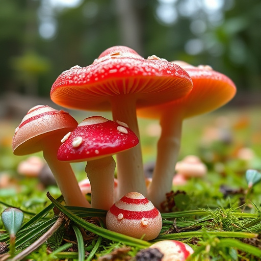 Magic Mushroom Gummies with Nature Background