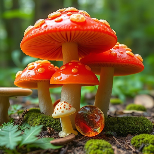 Magic Mushroom Gummies with Nature Background