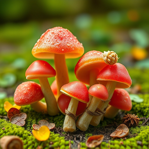 Magic Mushroom Gummies with Nature Background