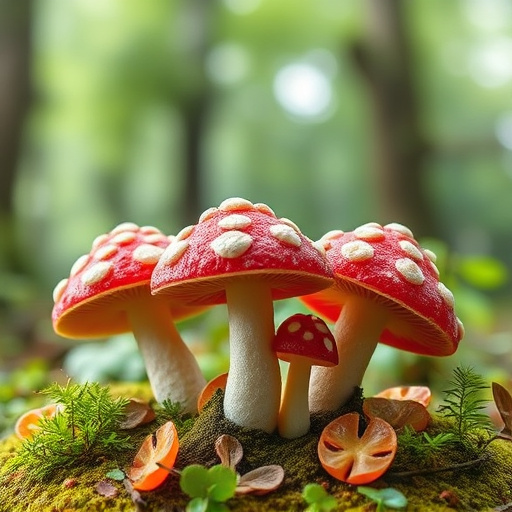 Magic Mushroom Gummies with Nature Background