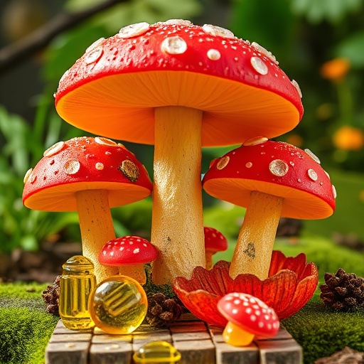 Magic Mushroom Gummies with Nature Background