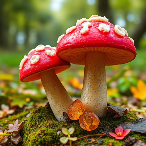 Magic Mushroom Gummies with Nature Background