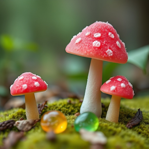 Magic Mushroom Gummies with Nature Background